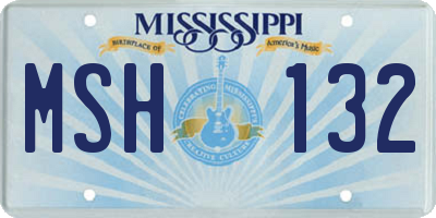 MS license plate MSH132