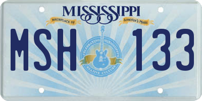MS license plate MSH133