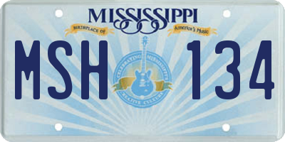 MS license plate MSH134