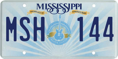 MS license plate MSH144