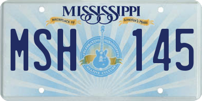 MS license plate MSH145
