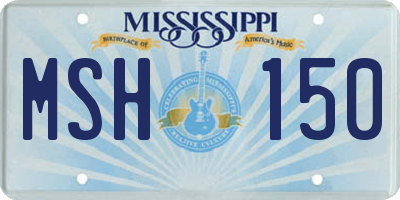 MS license plate MSH150