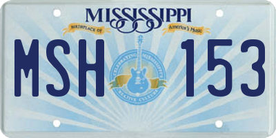 MS license plate MSH153