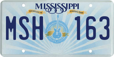 MS license plate MSH163
