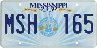 MS license plate MSH165