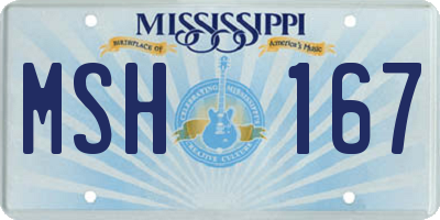 MS license plate MSH167
