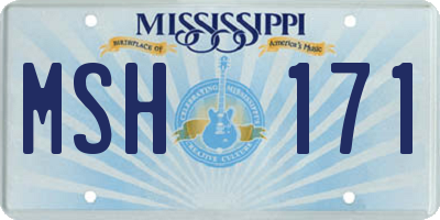 MS license plate MSH171