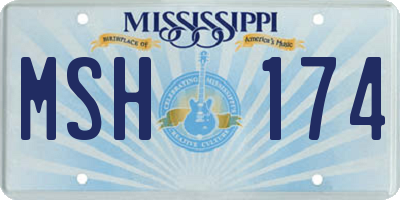 MS license plate MSH174