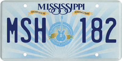 MS license plate MSH182