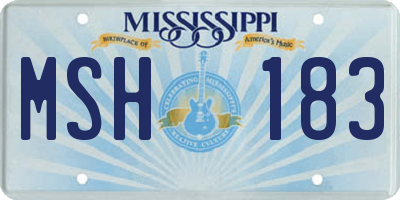 MS license plate MSH183