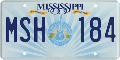 MS license plate MSH184