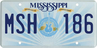 MS license plate MSH186