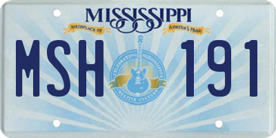 MS license plate MSH191