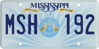 MS license plate MSH192