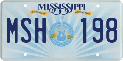 MS license plate MSH198
