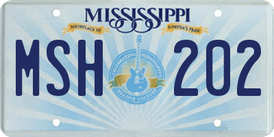 MS license plate MSH202