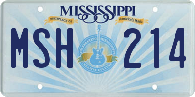 MS license plate MSH214