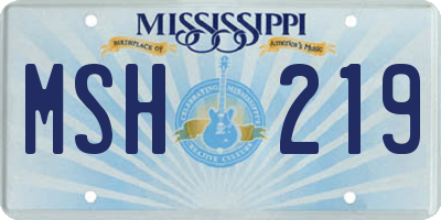 MS license plate MSH219