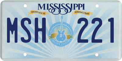MS license plate MSH221