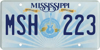 MS license plate MSH223