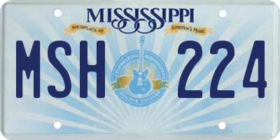 MS license plate MSH224
