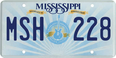 MS license plate MSH228
