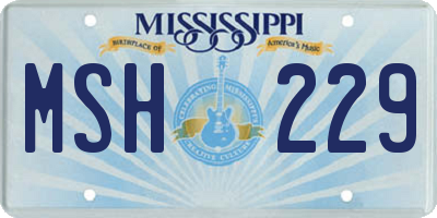 MS license plate MSH229