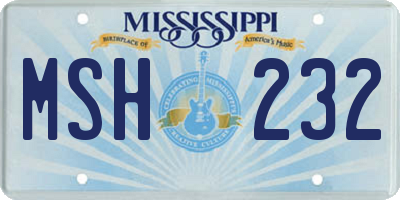 MS license plate MSH232