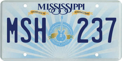 MS license plate MSH237