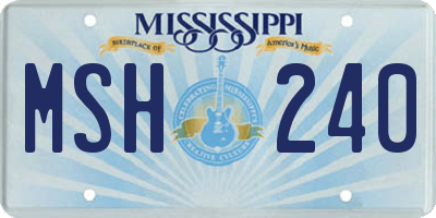 MS license plate MSH240