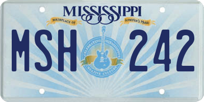 MS license plate MSH242