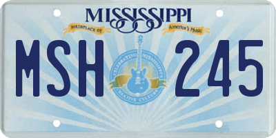 MS license plate MSH245