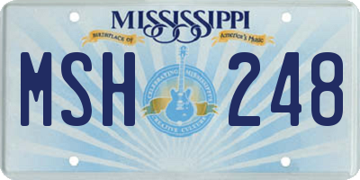 MS license plate MSH248