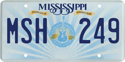 MS license plate MSH249