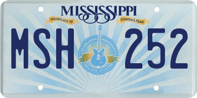 MS license plate MSH252