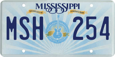 MS license plate MSH254