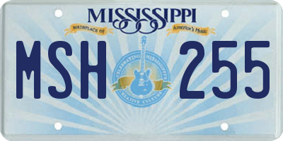 MS license plate MSH255