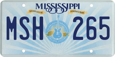 MS license plate MSH265