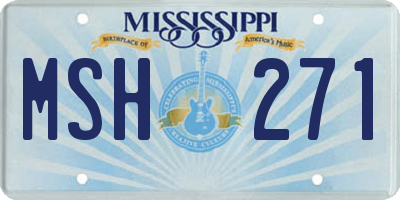 MS license plate MSH271