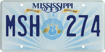 MS license plate MSH274