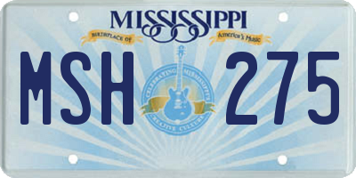 MS license plate MSH275