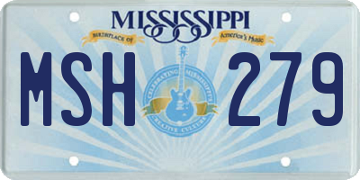 MS license plate MSH279