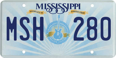 MS license plate MSH280