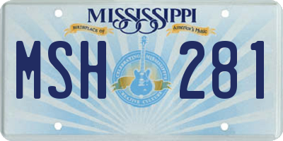 MS license plate MSH281