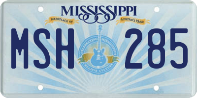 MS license plate MSH285