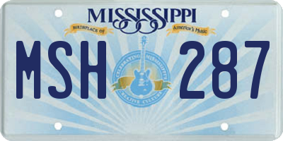 MS license plate MSH287