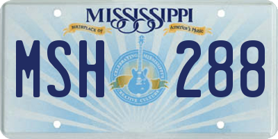 MS license plate MSH288