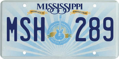 MS license plate MSH289