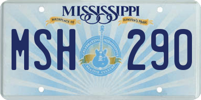 MS license plate MSH290