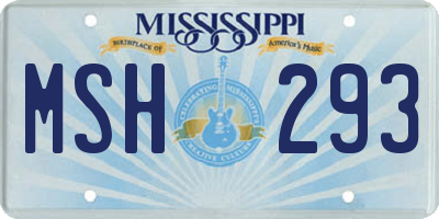 MS license plate MSH293